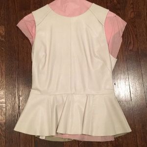 Faux Leather Peplum Top